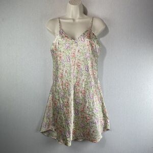Vintage Kathryn Satin Slip Dress Size Small Floral Gown Coquette Romantic Sexy
